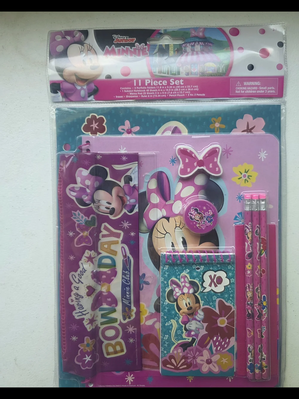 Disney Minnie Mouse Party Stationery Set in Pink and Teal